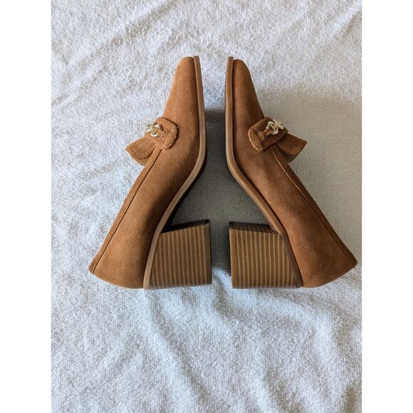 Alex Marie Farin loafer pump suede leather pilgrim heel shoes   Sz 8.5 - Picture 10 of 10